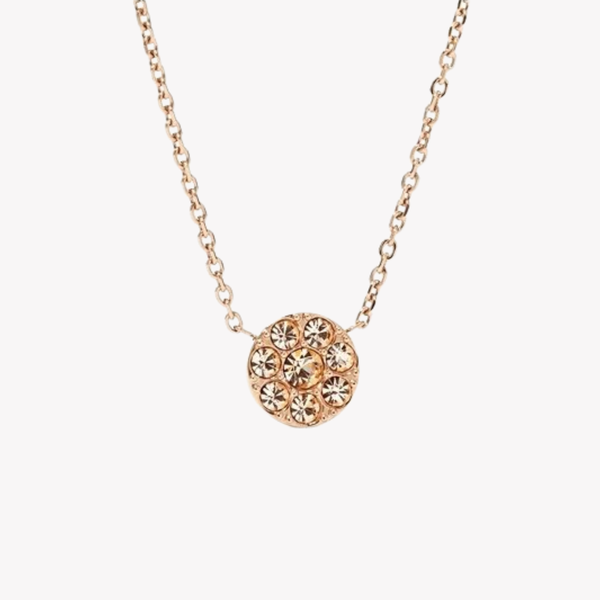 Fossil Women's Rose Gold Necklace, Peach Crystals | JF00846791