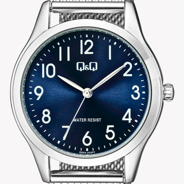 Q&Q Women's Silver Watch, Blue Dial | Q02A-005PY