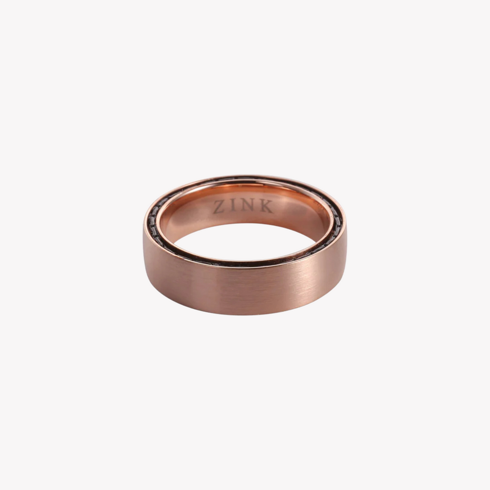 Zink Men's Rose Gold Stainless Steel Ring | Zjrg0358