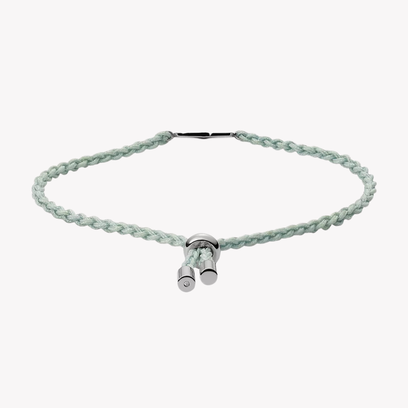 Fossil Women's Aqua Blue Bracelet, Stainless Steel Heart Pendant | JF03078040