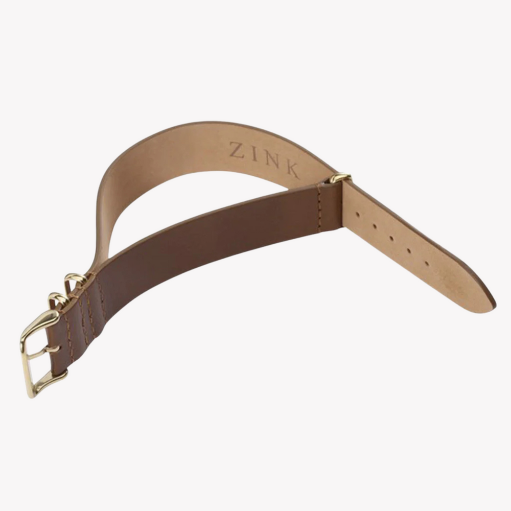 Zink Men's Leather Watch Band - Brown | Zlb002bwg by i-watch