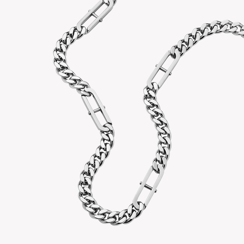 Fossil Jewels Men's Silver Necklace, D-Link Chain | JF04356040