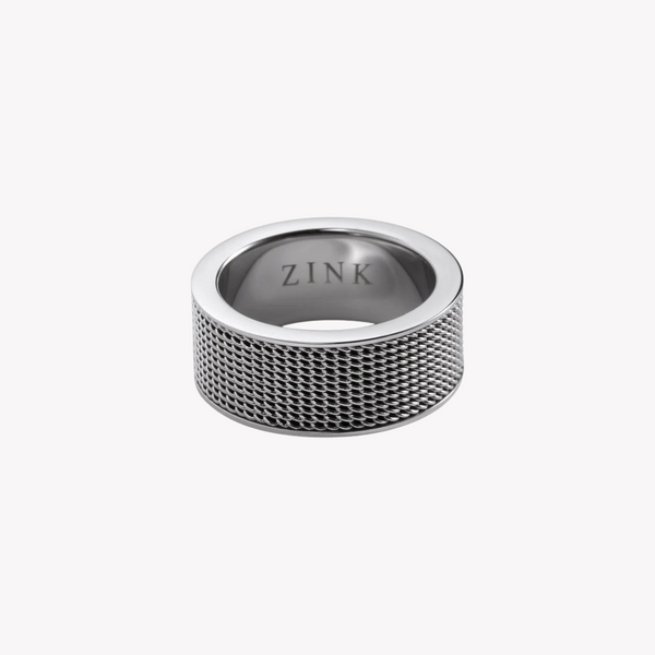 Zink Men's Silver Stainless Steel Ring | Zjrg019sps