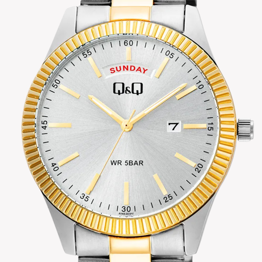 Q&Q Men's Silver Men's Watch, White Dial | A14A-002PY