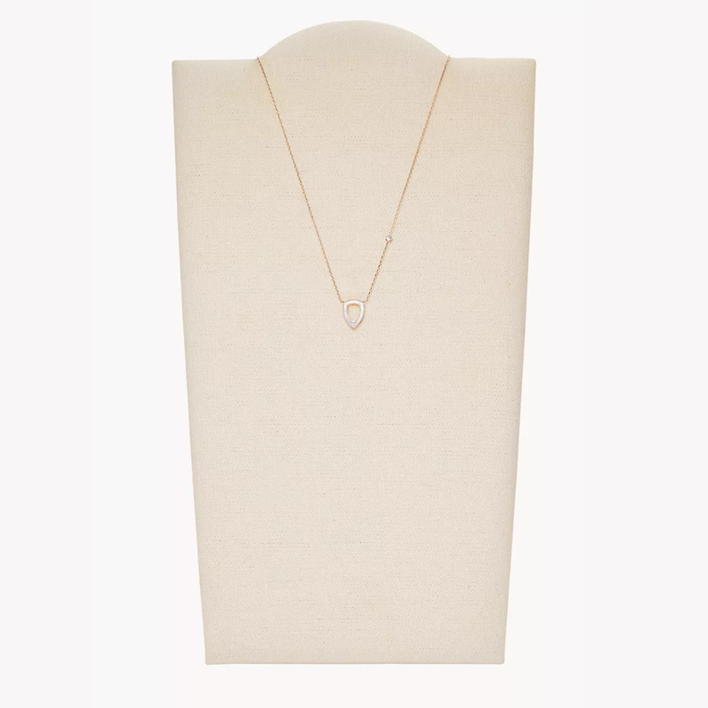 Fossil Women's Rose Gold Necklace, White Mother-of-Pearl | JF03067791
