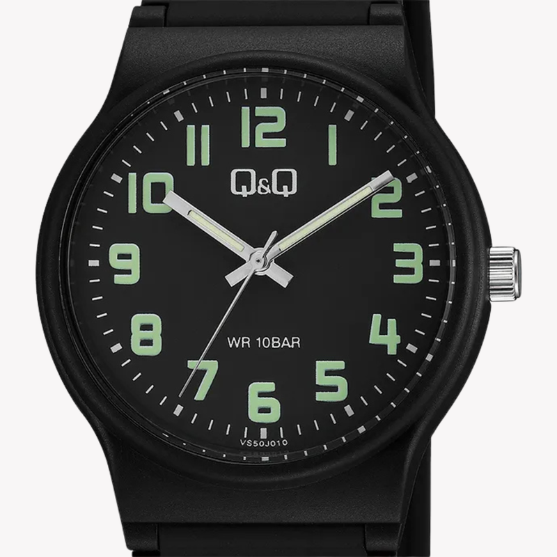 Q&Q Unisex Black Unisex Watch, Black Dial | VS50J010Y