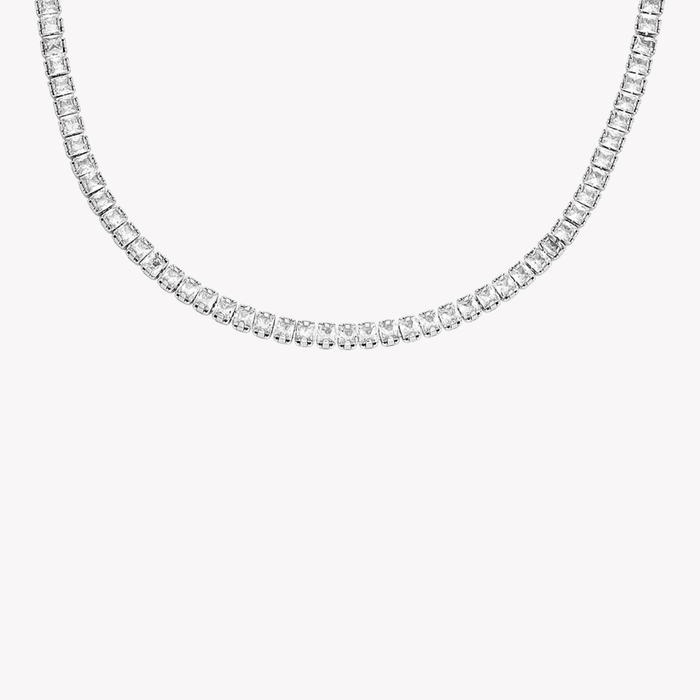 Fossil Women's Silver Necklace, Clear Crystals | JA7271040