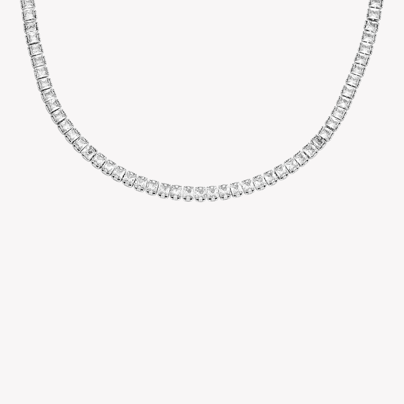 Fossil Women's Silver Necklace, Clear Crystals | JA7271040