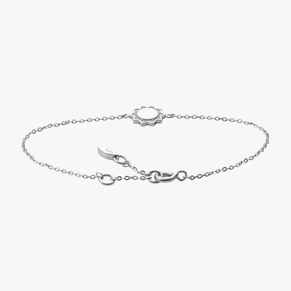 Fossil Women's Silver Bracelet, Sterling Silver & Cubic Zirconia | JFS00563040