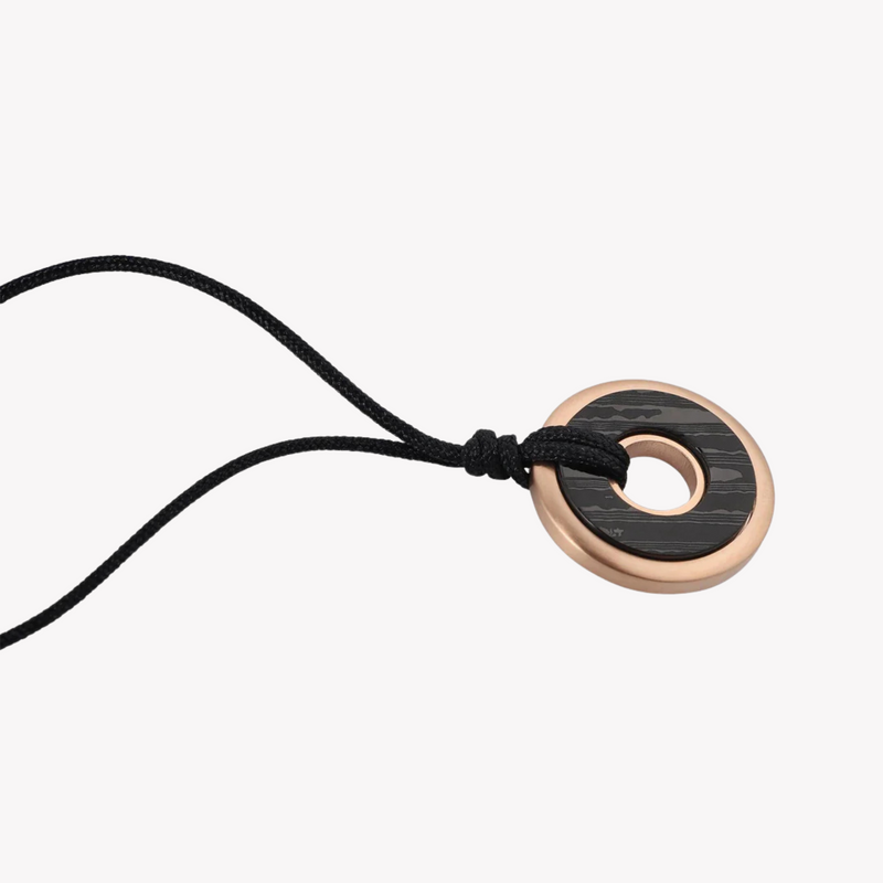 Zink Men's Black Stainless Steel & Carbon Fiber Necklace | Zjpd027-Rg