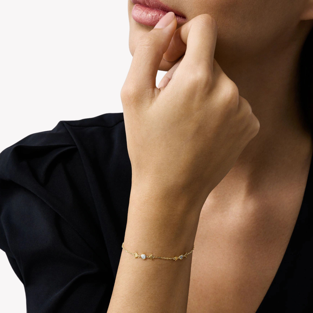 Emporio Armani Women's Gold Bracelet, Eagle Logo & Zirconia | EG3619710