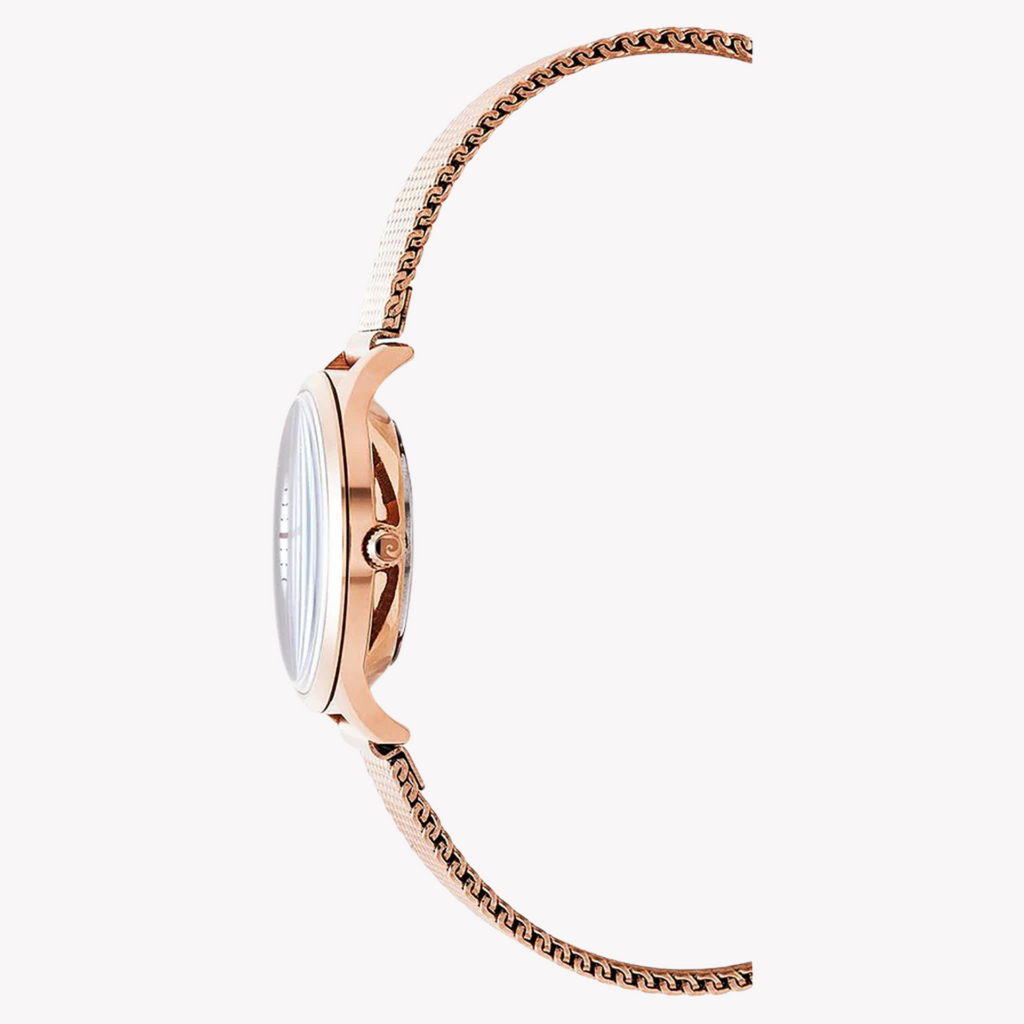 Pierre Cardin Women's Rose Gold Watch, White Dial | Pc902682f120