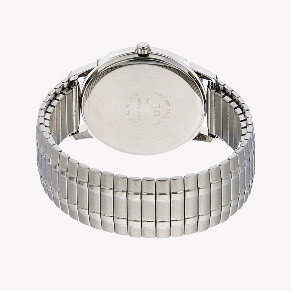 Q&Q Men's Silver Watch, White Dial | VY28J204Y