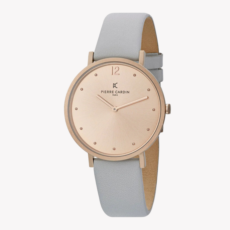 Pierre Cardin Women's Gray Leather Watch, Rose Gold Case | Cbv.1011 by i-watch