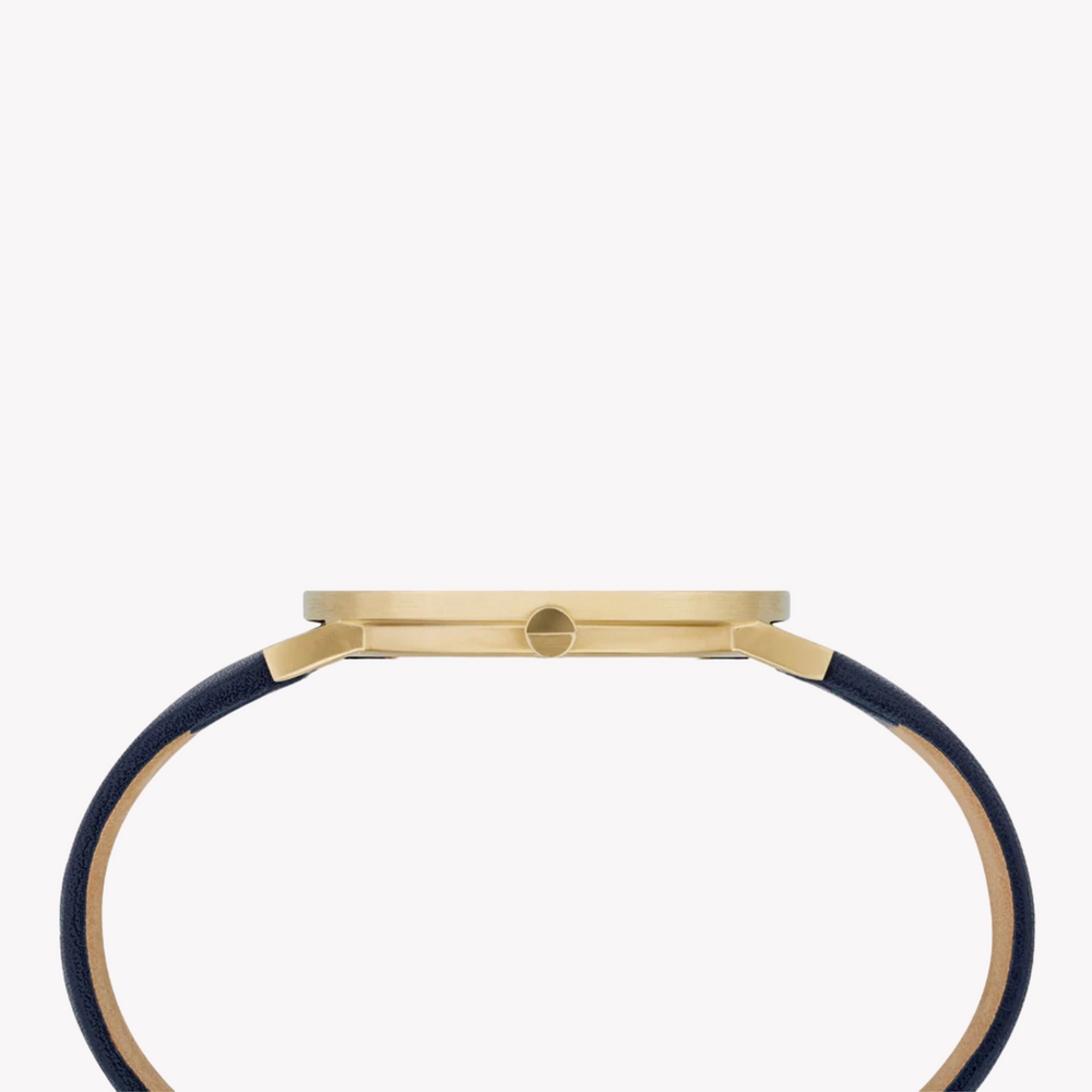 Pierre Cardin Women's Blue Leather Watch, Champagne Dial | Cbv.1004