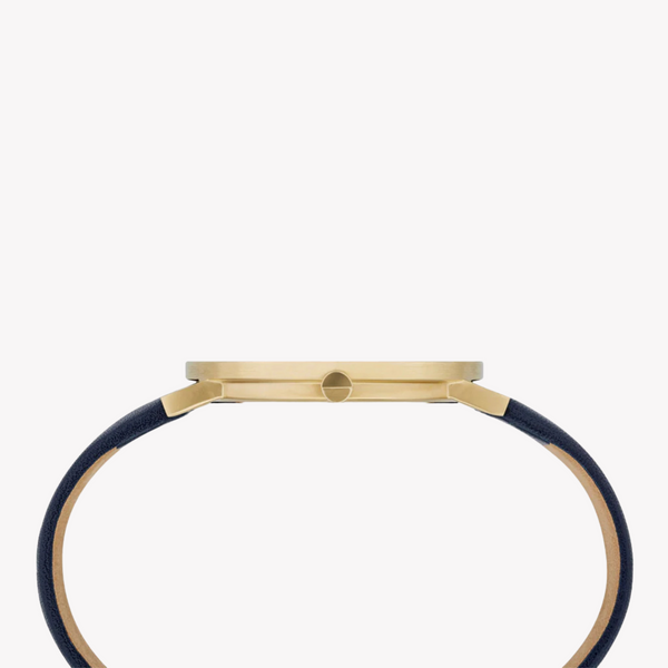 Pierre Cardin Women's Blue Leather Watch, Champagne Dial | Cbv.1004