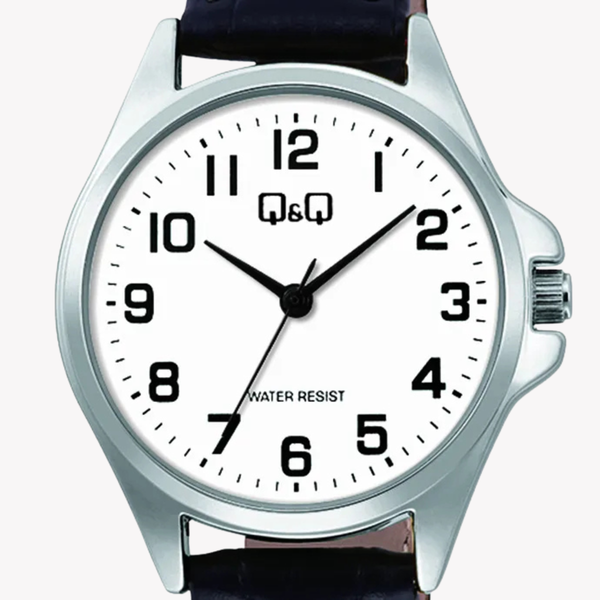 Q&Q Women's Silver & Black Watch, White Dial | C37A-013PY