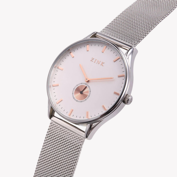 Zink Men's Stainless Steel Silver & Rose Gold Watch | Zk130g5ms-16r