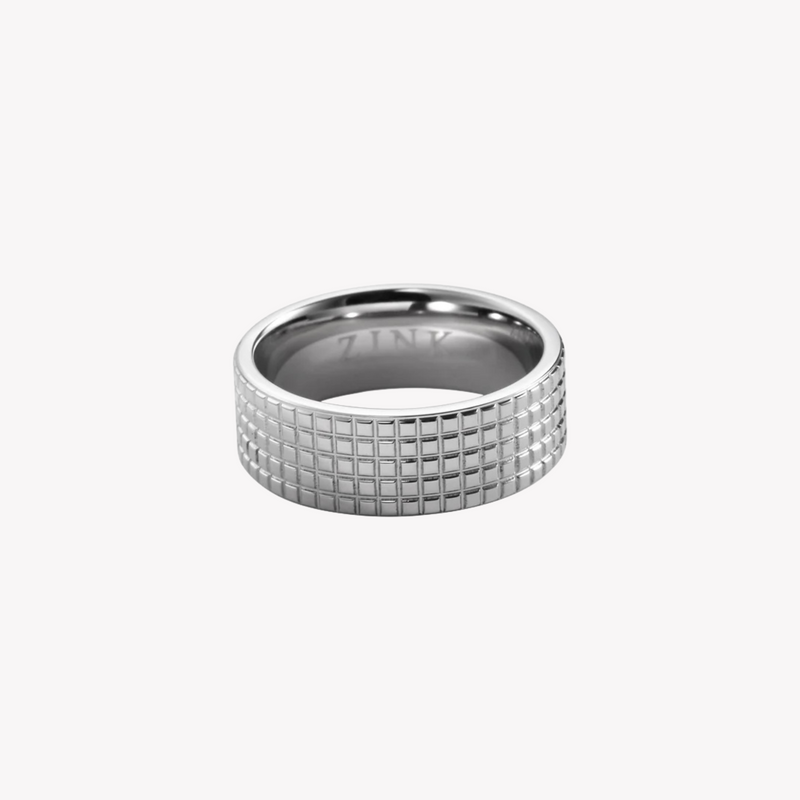 Zink Men's Silver Stainless Steel Ring | Zjrg014ssp
