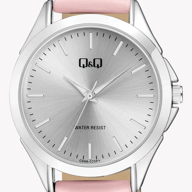 Q&Q Women's Pink Watch, Silver Dial | C04A-025PY
