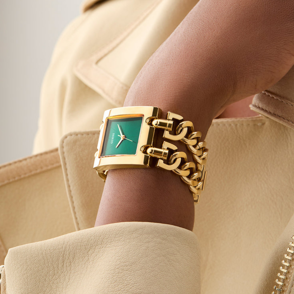 Guess Women's Gold Watch, Green Dial | Gw0740l2