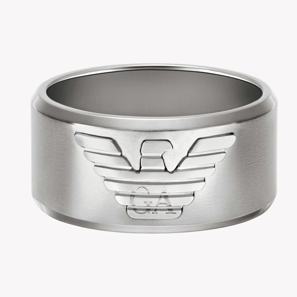 Emporio Armani Men's Silver Ring, Eagle Logo | EGS3166040510