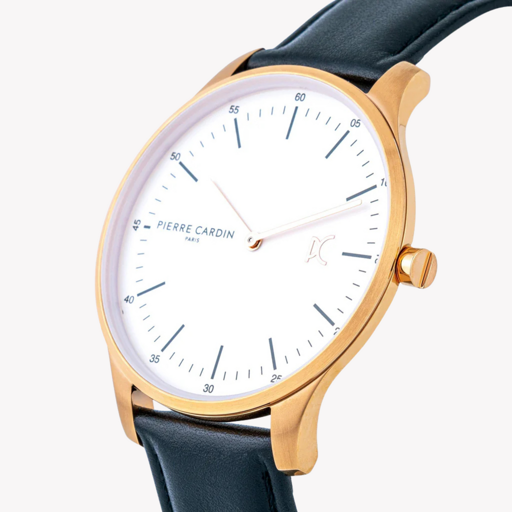 PIERRE CARDIN CBA.4006 MONTRE ÉLÉGANTE - MONTRE POUR HOMMES DE LUXE EN OR ROSE ET CUIR NOIR