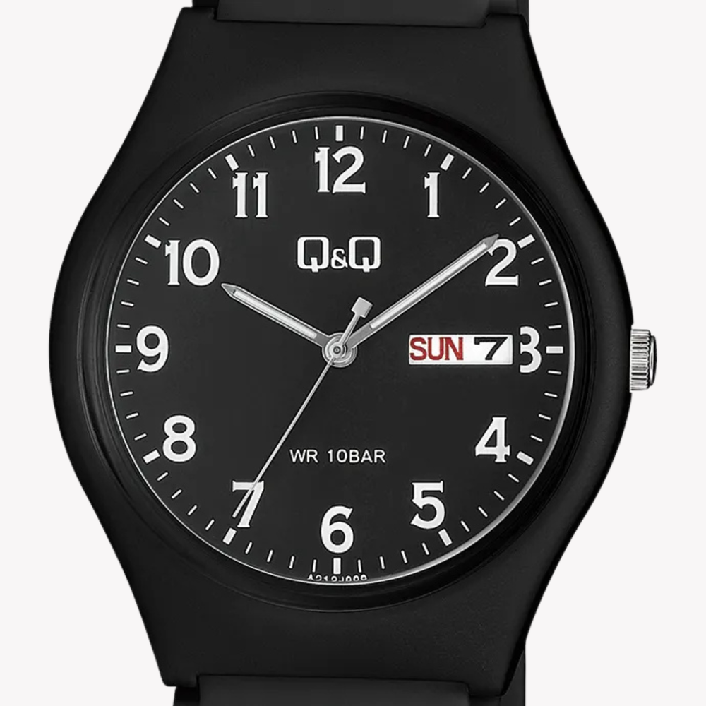 Q&Q Men's Black Watch, Black Dial | A212J004Y