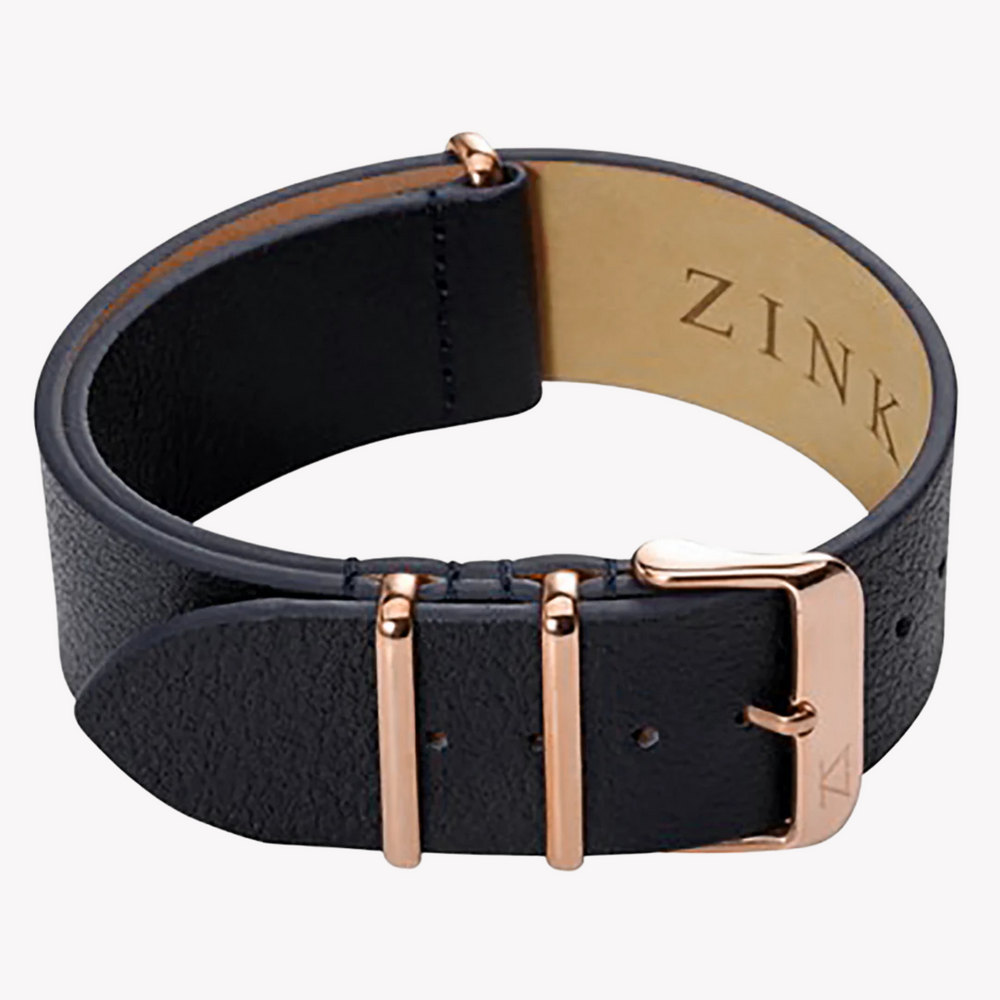 Zink Men's Leather Watch Band - Black | Zlb001bwg by i-watch
