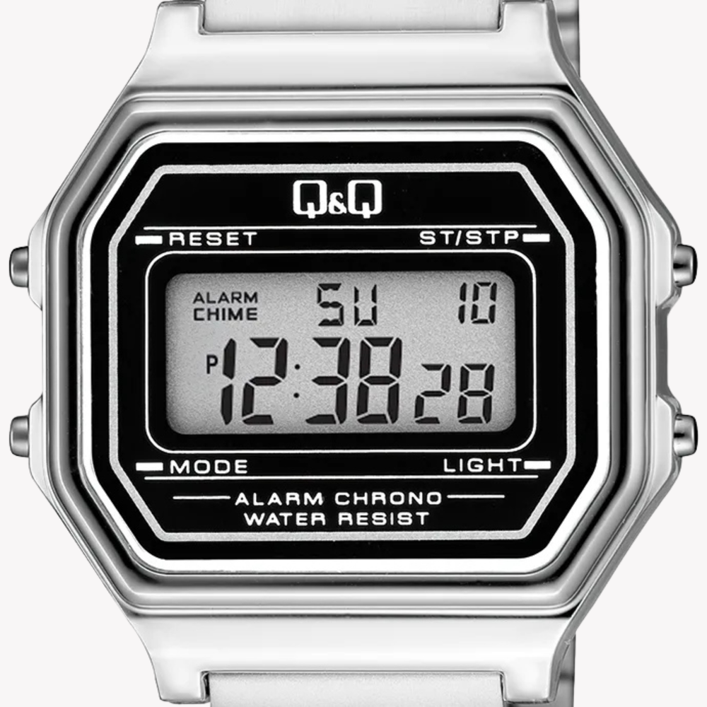Q&Q Men's Silver Watch, Digital Display | G17A-001JY