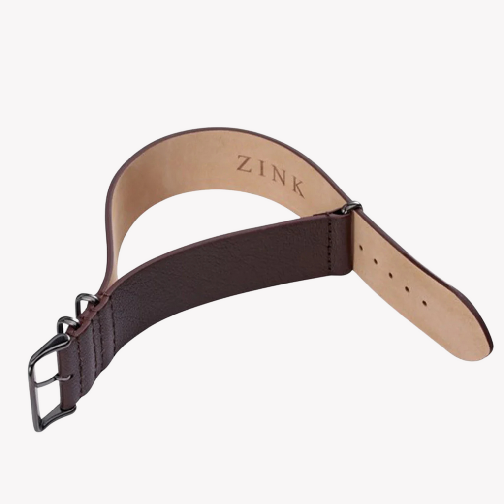 Zink Men's Leather Watch Band - Brown | Zlb001dbwb