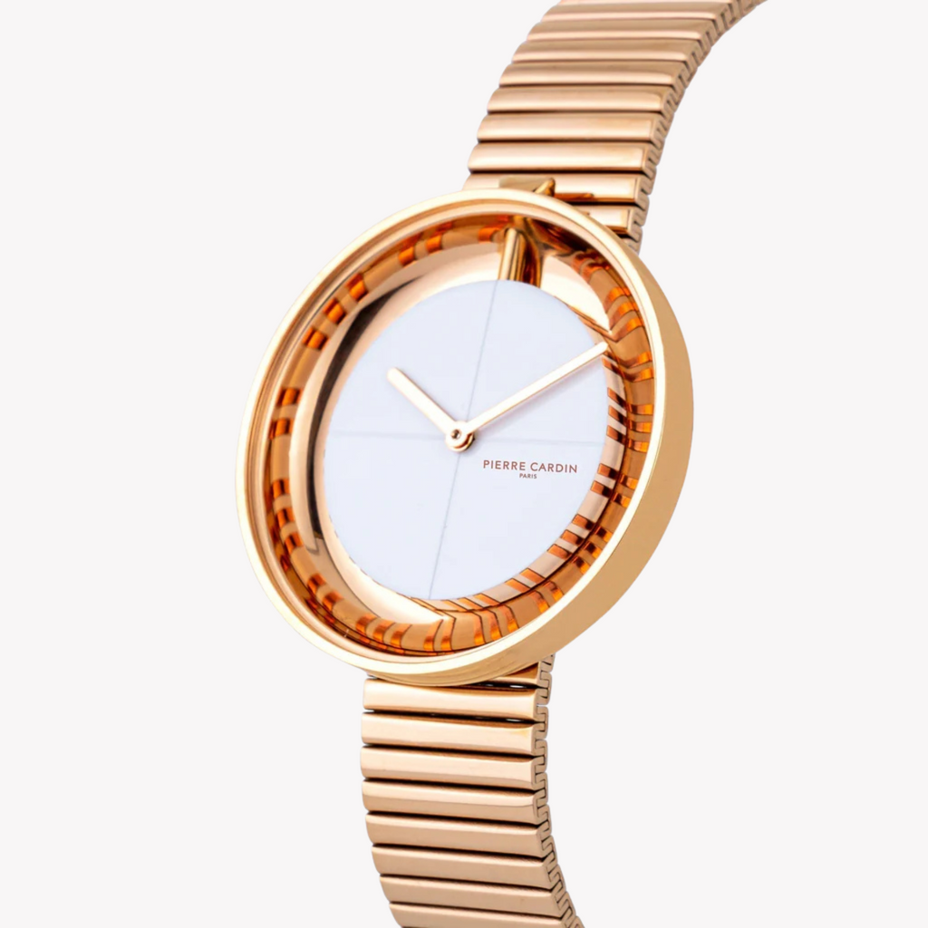 Pierre Cardin Women's Rose Gold Watch, White Dial | Cma.0017