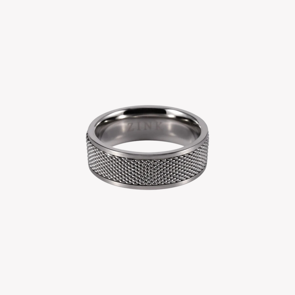 Zink Men's Silver Stainless Steel Ring | Zjrg006sm