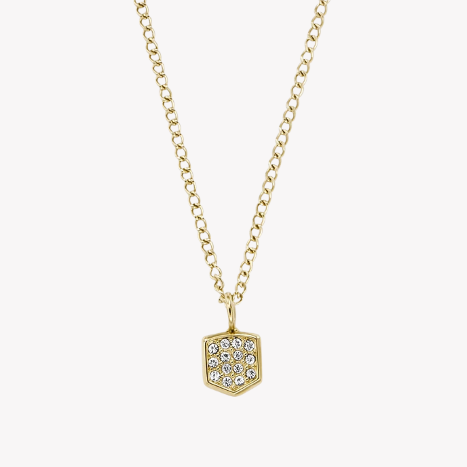 Fossil Women's Gold-Tone Necklace, Clear Crystals | JF04530710