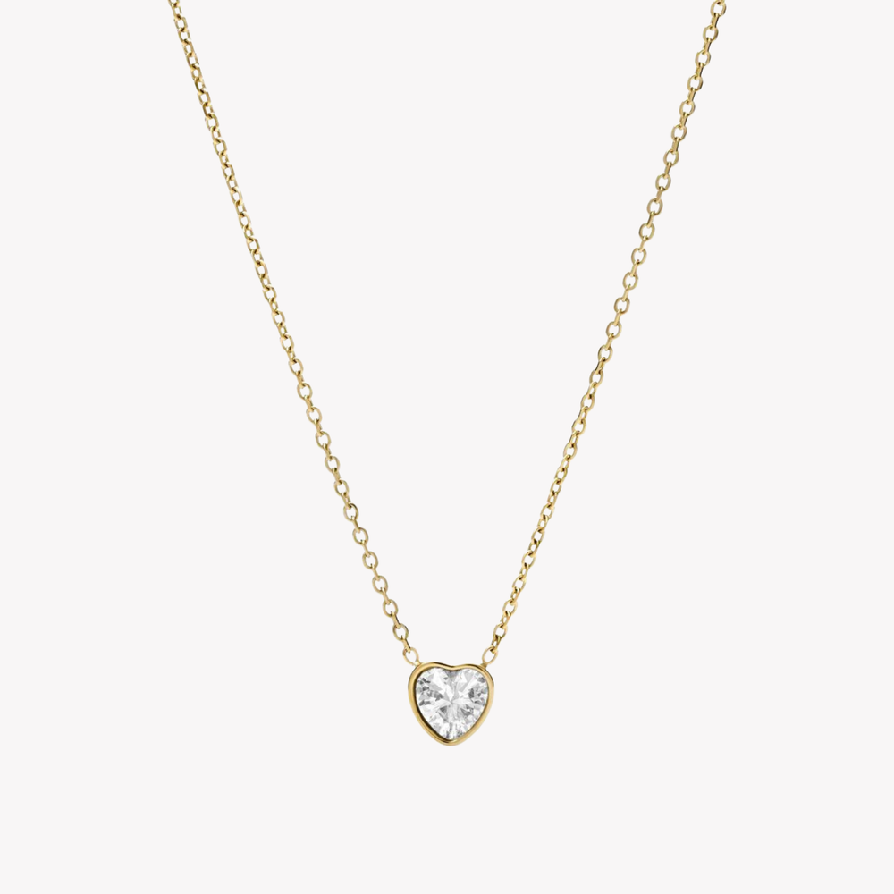 Fossil Women's Gold-Tone Necklace, Heart Pendant | JF03937710