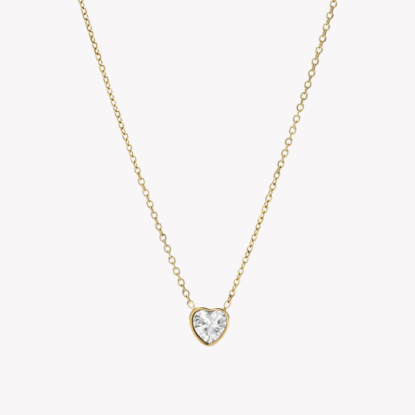 Fossil Women's Gold-Tone Necklace, Heart Pendant | JF03937710