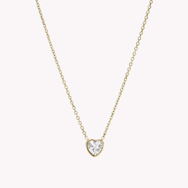 Fossil Women's Gold-Tone Necklace, Heart Pendant | JF03937710
