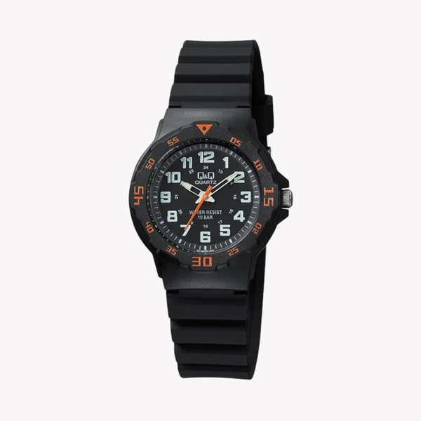Q&Q Unisex Black Unisex Watch, Black Dial | VR19J008Y