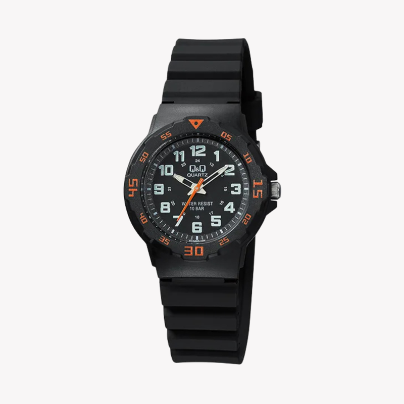 Q&Q Unisex Black Unisex Watch, Black Dial | VR19J008Y