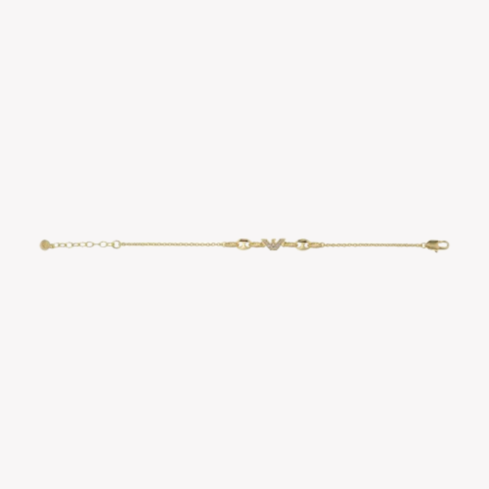 Emporio Armani Women's Gold-Tone Bracelet, Cubic Zirconia Accents | EGS3059710