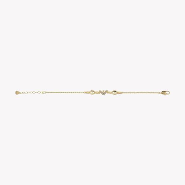 Emporio Armani Women's Gold-Tone Bracelet, Cubic Zirconia Accents | EGS3059710