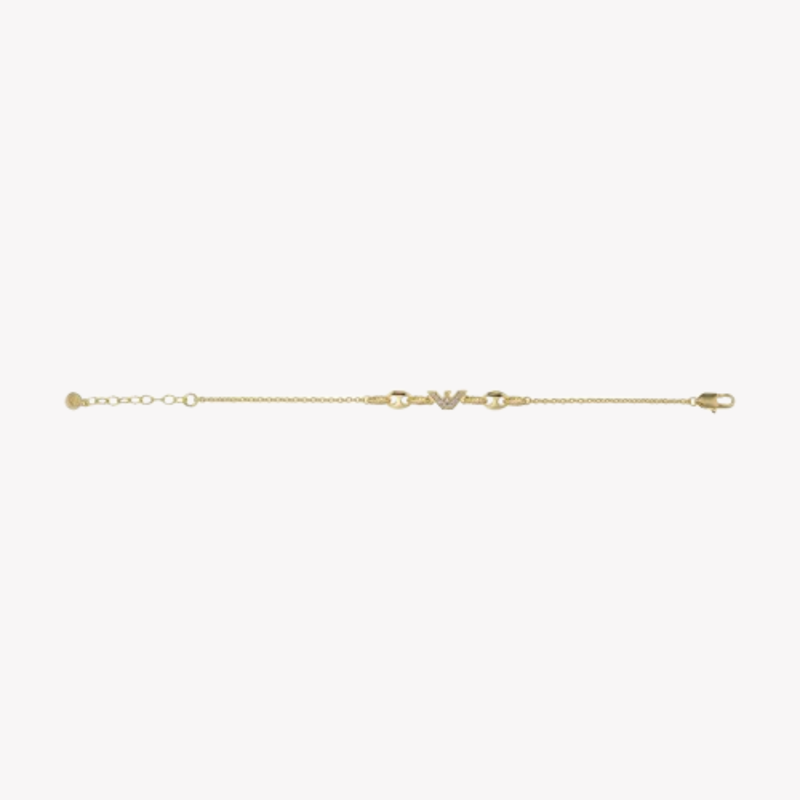 Emporio Armani Women's Gold-Tone Bracelet, Cubic Zirconia Accents | EGS3059710