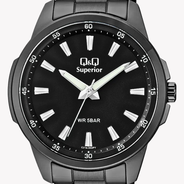 Q&Q Men's Black Men's Watch, Black Dial | C21A-002PY