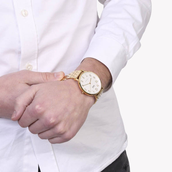 Q&Q Men's Gold Watch, Gold Dial | QA20J004Y