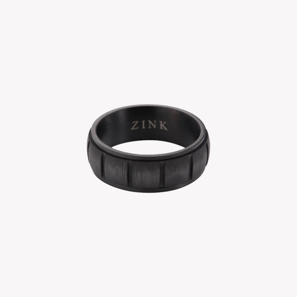 Zink Men's Gun Stainless Steel & Carbon Fiber Ring | Zjrg028gn