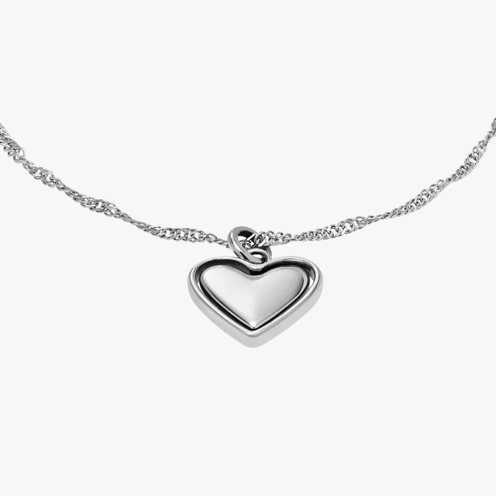 Fossil Women's Silver Bracelet, Rotating Heart Charm | JF04837040
