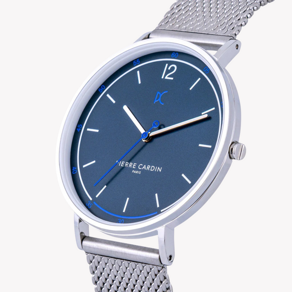 Pierre Cardin Men's Silver Stainless Steel Watch, Blue Dial | Cbn.3006 by i-watch