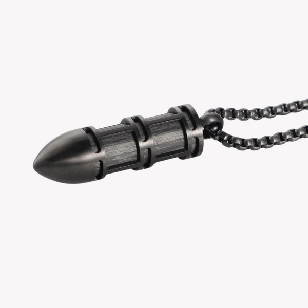 Zink Men's Black Stainless Steel & Carbon Fiber Necklace | Zjpd021gn