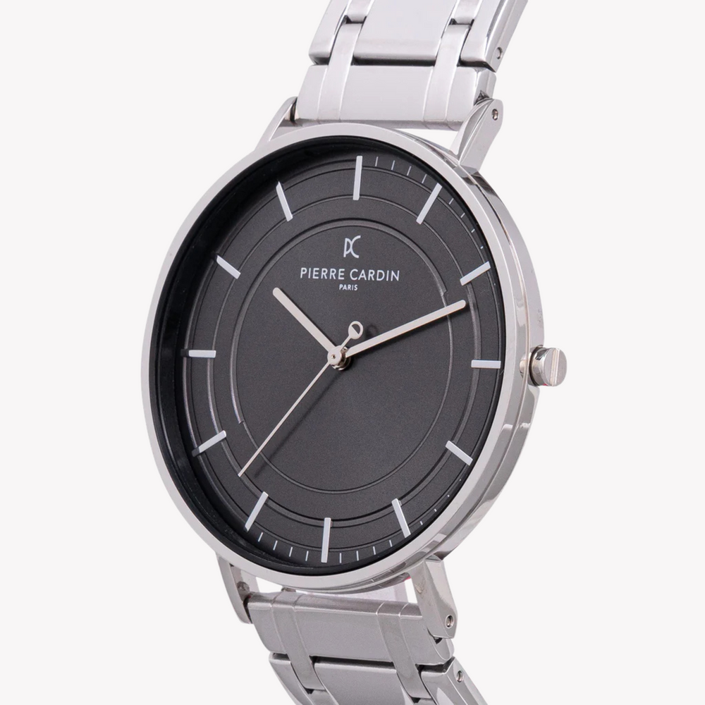 Pierre Cardin Men's Silver Metal Watch, Black Dial | Cbn.3033 by i-watch