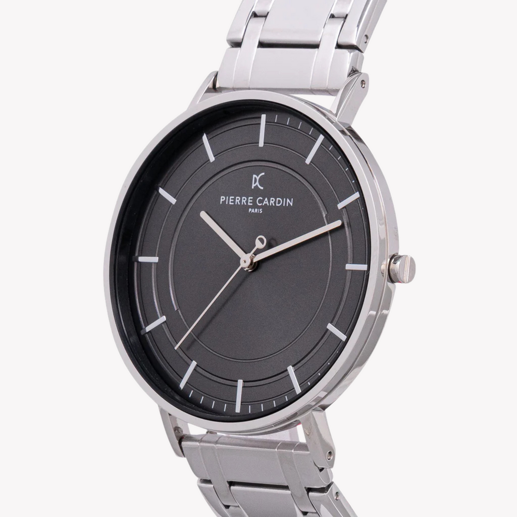 PIERRE CARDIN CBN.3033 LUXUS-HERRENUHR AUS METALL MIT SILBERNEN ZIFFERBLATT – ELEGANTER ZEITMESSER